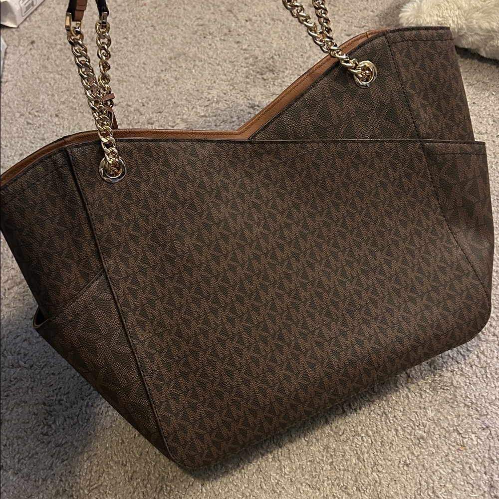 NWT $558 Michael Kors Jet Set Travel Large Chain Shoulder Tote - Picture 7 of 15